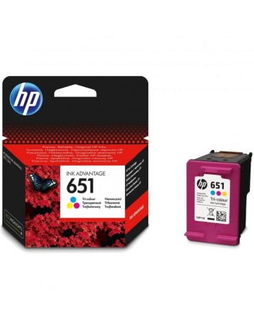 HP 651 trois couleurs - Cartouche d'encre HP d'origine (C2P11AE)