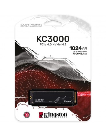Disque Dur interne SSD Kingston KC3000 PCIe 4.0 NVMe M.2 2280 Express 3D TLC 1024 Go (SKC3000S/1024G)