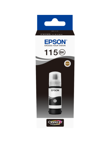 Epson 115 Noir - Bouteille d'encre Epson EcoTank d'origine (C13T07C14A)