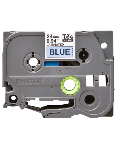 Cassette à ruban pour étiqueteuse TZe-551 – Noir sur bleu, 24 mm de large