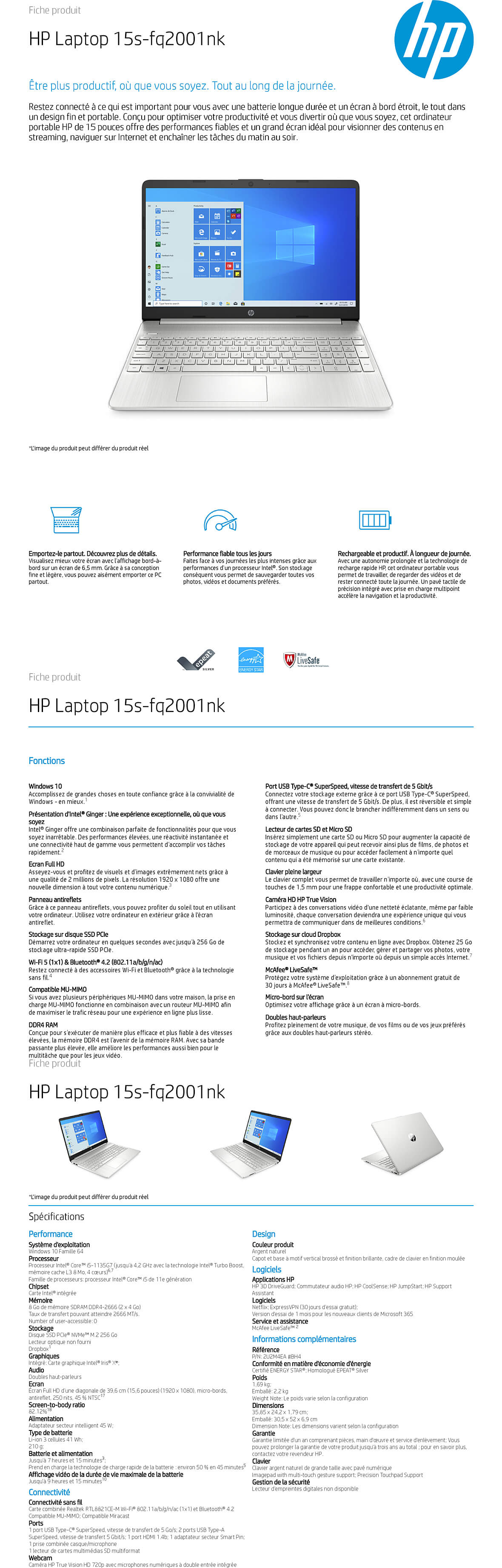 Ordinateur portable HP 15s-fq2001nk (2U2M4EA)